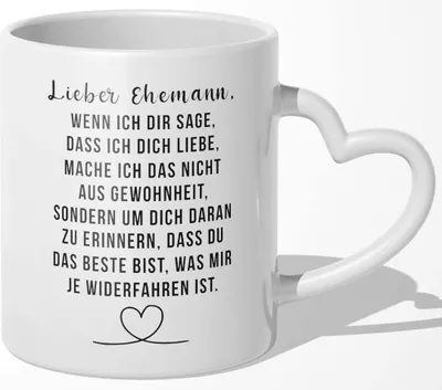 Produktbild von 22Feels Ehemann Geschenk Erster Hochzeitstag Kaffeetasse Männer Ehepartner Tasse Valentinstag für Ihn Geburtstag Weihnachten Liebe Hochzeitsjubiläum (Herzhenkel Weiss)