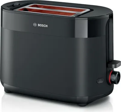 Image de Grille-pain BOSCH MyMoment TAT2M123, 2 tranches, Noir, Centrage automatique du pain, Fonctions décongélation et réchauffage