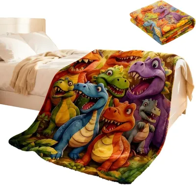 Produktbild von Leichte und atmungsaktive Dinosaurierdecke für Mädchenzimmer