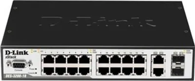 Produktbild von D-Link DES-3200-18, Managed, L2, Rack-Einbau, 1U