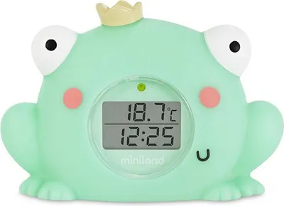 Image de Thermomètre de bain et de chambre avec horloge - Grenouille
