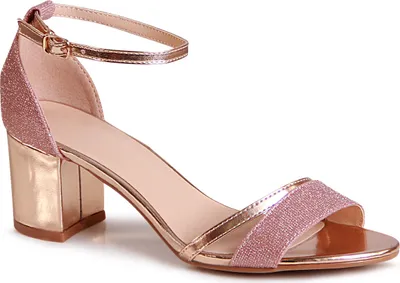 Produktbild von topschuhe24 2476 Damen Glitzer Riemchen Pumps Sandaletten, Farbe:Rose Gold, Größe:38 EU