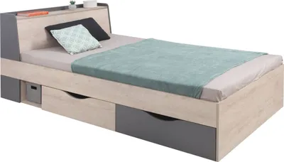 Produktbild von Kinderbett / Jugendbett Chiny 15, Farbe: Eiche / Grau - Liegefläche: 120 x 200 cm