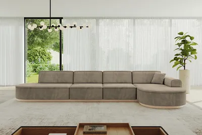Produktbild von ALTDECOR Ecksofa in L-Form MARI-L3-v1 - 413x171x83 cm Braun - Corner Sofa Bett Eckcouch Couch Wohnlandschaft Cauchsofa