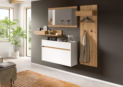 Produktbild von Garderoben-Set >Drive< in Weiß - 192x205x32cm (BxHxT)