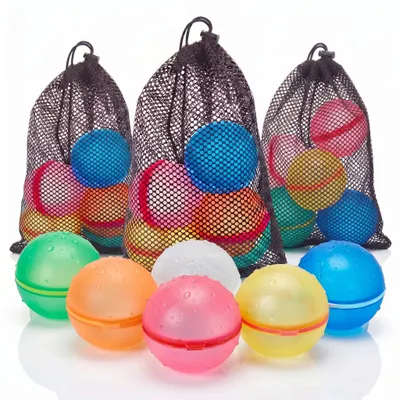 Produktbild von 24x PRECORN Wasserbomben – Wiederverwendbar, selbstschließend, in 1 Sek. befüllt, weiche Splash-Bälle für Kinder & Erwachsene, Sommer, Pool & Strand