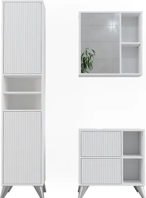 Produktbild von Badmöbel-Set Vicco Leano Weiß 3 Teile, Model 53256