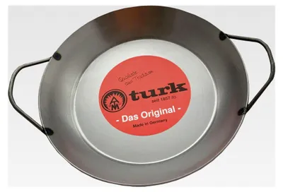 Produktbild von Eisenpfanne 22cm mit 2 Griffen und hohem Rand ohne Beschichtung - geeignet für Grill und Backofen