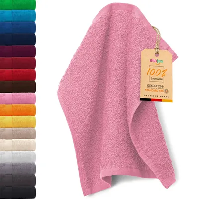 Produktbild von EllaTex PARIS Seiftuch 30x30 cm – 100% Baumwolle, 500 g/m² Frottier, flauschig & saugstark, in Farbe: Rosa