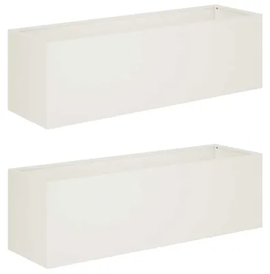 Zdjęcie produktu dla vidaXL Donice ogrodowe, 2 sztuki, białe, 100 x 30 x 30 cm