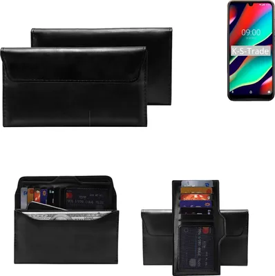 Produktbild von K-S-Trade Handy Hülle kompatibel mit Wiko View 3 Schutz Hülle Tasche Schutz Case Handytasche Kunstleder schwarz, 1x