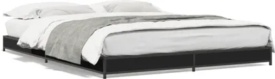 Zdjęcie produktu dla vidaXL Rama łóżka czarna 135x190 cm materiał drewnopochodny i metal