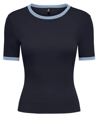 Produktbild von ONLY ONLVAL S/S CONTRAST TOP JRS Night Sky/Cashmere Blue contrast L