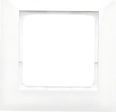 A white frame with a white insert, likely for a picture or electrical component.