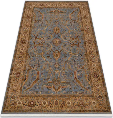 Produktbild von Teppich Wolle KESHAN Franse, Rahmen orientalisch 7875/53544 beige / blau Blau 300x380 cm