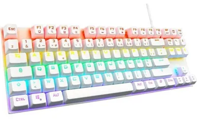 Image de Tastatura Gaming The G-Lab Mercury, mecanica, alb, AZERTY