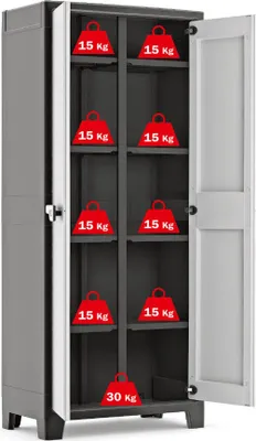 Image de Keter Armoire universelle Titan noir et gris 182 cm