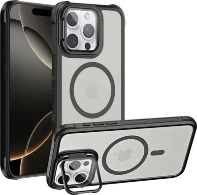 Immagine prodotto di Custodia protettiva per iPhone 16 Pro Max, compatibile con il supporto in vetro pieghevole MagSafe per la protezione della fotocamera