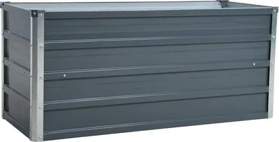 Produktbild von Metall Blumenbeet Hochbeet 100x40x45 cm Grau Pflanzbeet Gemüsebeet Pflanzkasten