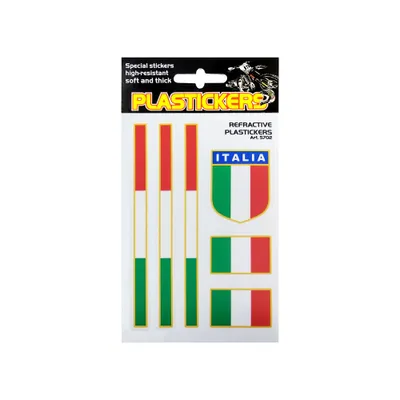 Zdjęcie produktu dla Zestaw naklejek odblaskowych z flagami Włoch 13,2 x 9,5 cm