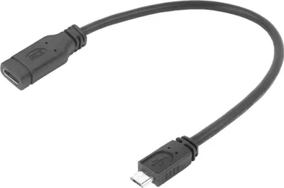 Obrázek produktu pro ACT AC7464, 0,2 m, USB C, Micro-USB B, USB 2.0, 0,48 Gbit/s, Černá