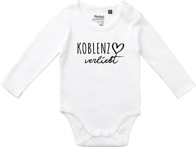 Produktbild von Huuraa Baby Body Koblenz verliebt 62 White  Baumwolle Fairtrade Langarmbody Geschenkidee