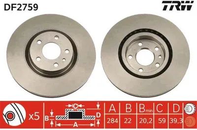 Produktbild von TRW Bremsscheiben (2 Stück) Vorderachse DF2759
