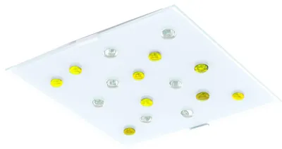 Produktbild von Deckenleuchte, 2 Flammig, Glasschirm satiniert, weiß, gelb