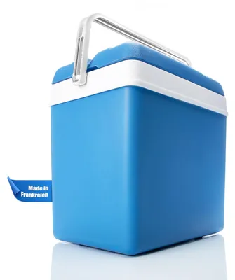 Immagine prodotto di Borsa frigo termica 24 litri - Isolata in plastica - Mantiene il freddo fino a 11 ore - Blu e bianco