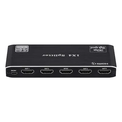 Zdjęcie produktu dla Rozgałęźnik HOPE R, HDMI 2.0 4K@60Hz HDR, 3D z HDCP 2.2, 1 wejście 4 wyjścia, czarny