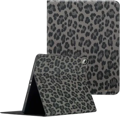 Produktbild von Selencia Sabi Klapphülle mit Leopardenmuster iPad Air 11 Zoll (2025) M3 / (2024) M2 / Air 5 (2022) / Air 4 (2020) - Midnight Black