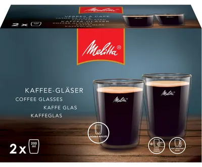 Zdjęcie produktu dla Melitta 6761117, Przezroczysty, Szkło borokrzemowe, Okrągły, 2 szt., Przezroczyste, 200 ml