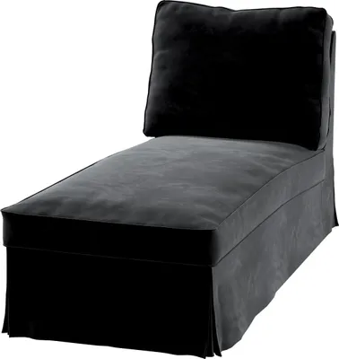Produktbild von Dekoria Bezug für Ektorp Recamiere ohne Armlehne, neues Modell, schwarz, Bezug für Chaiselounge Ektorp