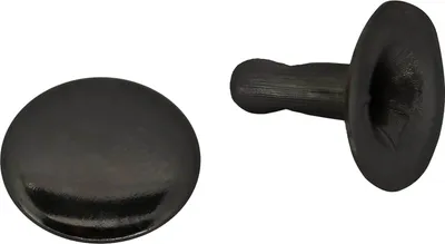 500 Stk Hohlnieten Einzelkappe Metall Rund-Nieten Ziernieten schwarz