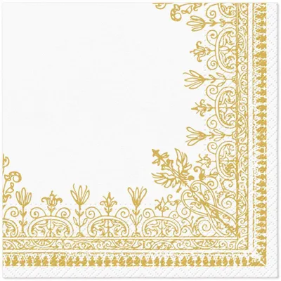 Produktbild von 20 Servietten Ornamental Frame  - Ornamente im Rahmen gold 33x33cm