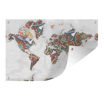 Obrázek produktu pro MuchoWow® Zahradní plakáty - Mapa světa - Dekorace - Barevné - 120x180 cm - Zahradní dekorace