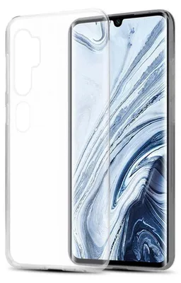 A clear protective phone case is shown next to a smartphone.