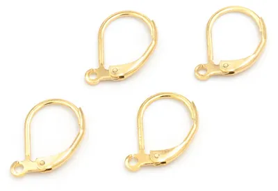 Produktbild von Vintageparts Brisuren mit Öse Messing 24k Gold beschichtet, 4 Stück