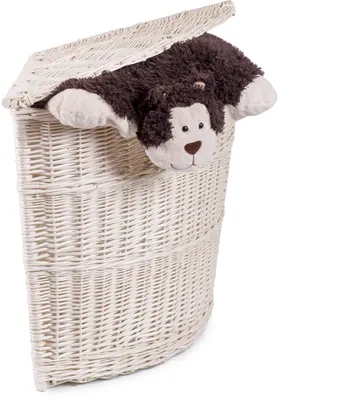 Produktbild von JIPRO® Wäschekörbe aus Weide gebleicht für die Ecke Kleding VI. - Weidenkorb - B 50 x T 50 x H 65(cm)