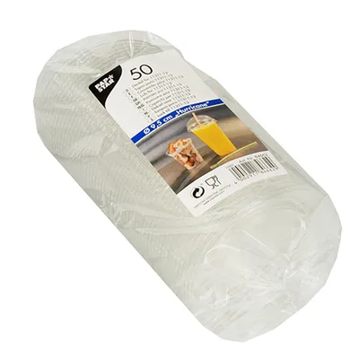 Obrázok produktu pre Papstar Deckel PET Hurricane 9,5cm glasklar ohne Kreuzschlitz 50 Stück