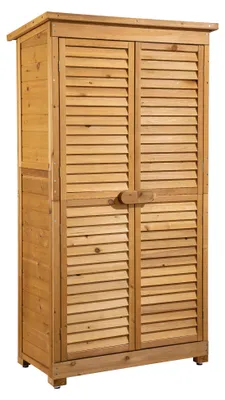 Produktbild von Wiltec Gartenhaus mit Lamellentür aus Fichtenholz mit Bitumendach 870x465x1600mm für Garten, Terrasse & Balkon Gerätehaus Geräteschuppen Holzhaus Werkzeugschrank