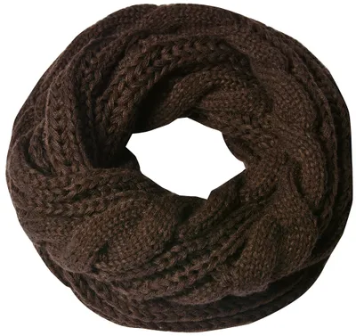 Produktbild von Zopfmuster Stricken Loopschal Braun