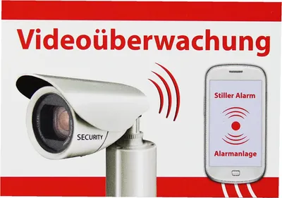 Produktbild von 5 Aufkleber Schild Videoüberwachung Kameraüberwachung Hinweis Warnaufkleber
