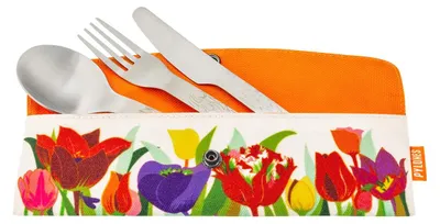 Besteckset mit 3 Tulpen – Edelstahl, 19 x 6 cm