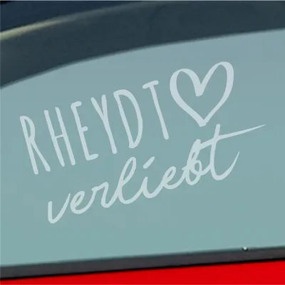 Produktbild von Auto Aufkleber Rheydt verliebt Herz Stadt Heimat Liebe Car 19x10 cm Milchglas Sticker Heckscheibenaufkleber