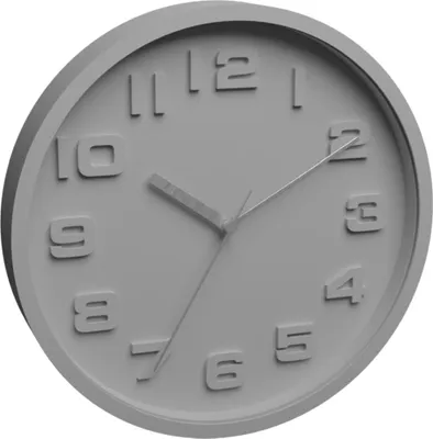 Produktbild von Wanduhr Grau 30 cm mit großen Zahlen – geräuscharmes Quarzuhrwerk, Mineralglas, analoge Uhr für Wohnzimmer & Küche