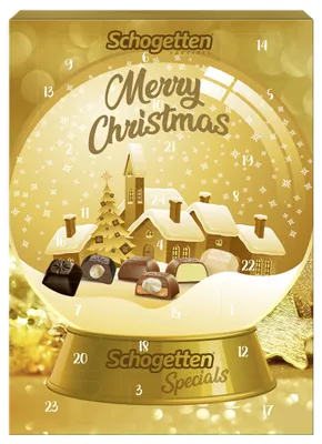 Produktbild von Schogetten Adventskalender 206g, 24 Türchen, Schokolade, Weihnachtskalender