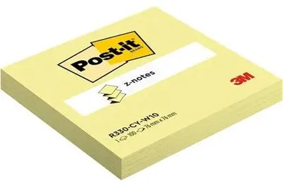 Obrázok produktu pre Samolepiaci poznámkový blok, "Z", 76x76 mm, 100 listov, 3M POSTIT, žltá