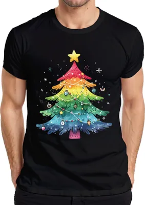 Produktbild von Weihnachtsbaum LGBTQ - Weihnachten Weihnachtsgeschenk Christmas Herren T-Shirt, Schwarz, 3XL