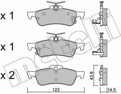Produktbild von METELLI Bremsbeläge Satz Hinten Bremsklötze für TOYOTA Yaris Schrägheck (P9) 22-0556-1